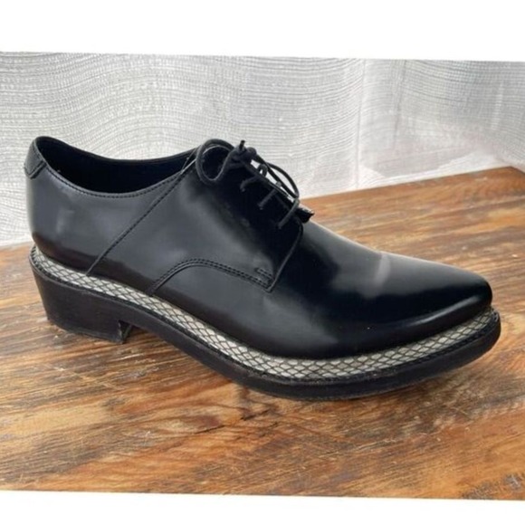 Acne Studios Lark Platform Oxford Shoes Men 41 US 11 Snakeskin Trim Leather - Picture 1 of 9